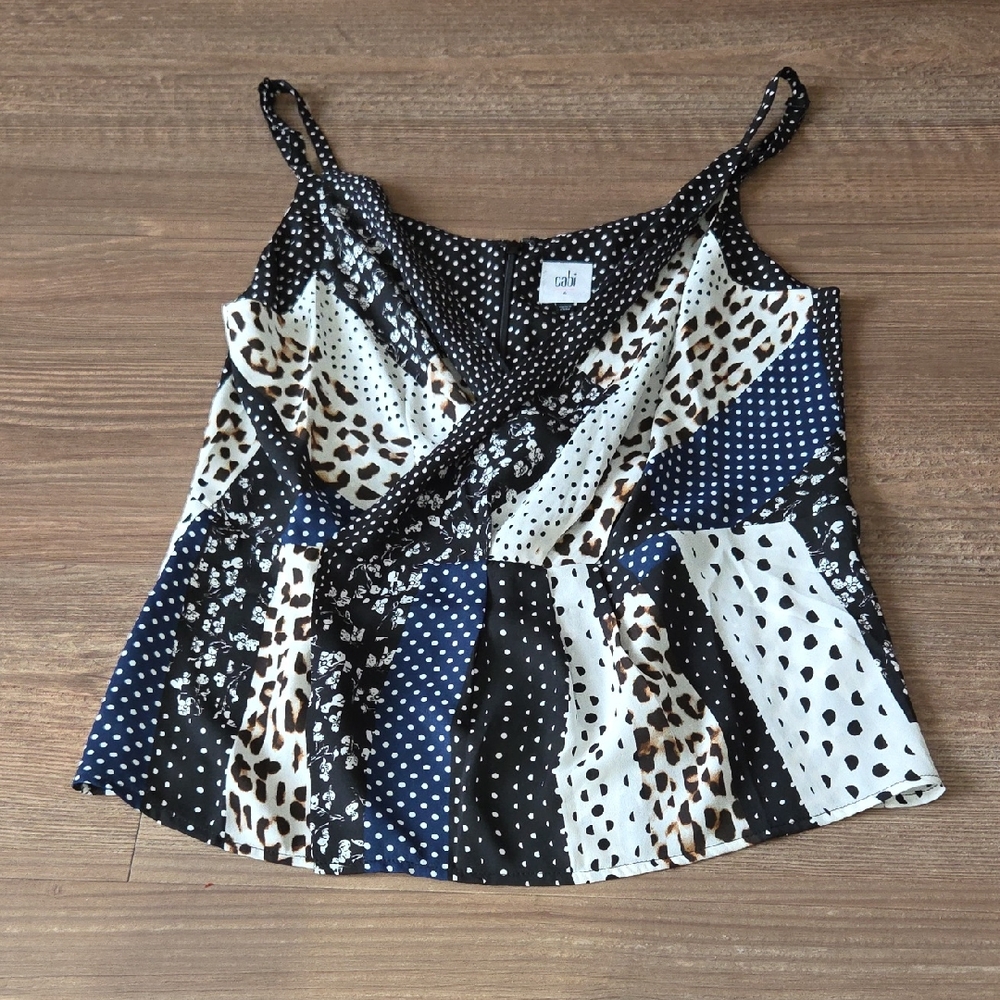 Cabi Patchwork Spaghetti Strap Top - image 1